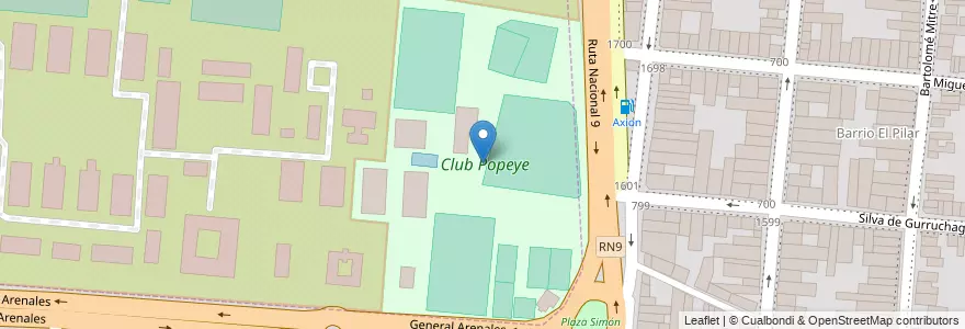 Mapa de ubicacion de Club Popeye en Аргентина, Сальта, Capital, Municipio De Salta.
