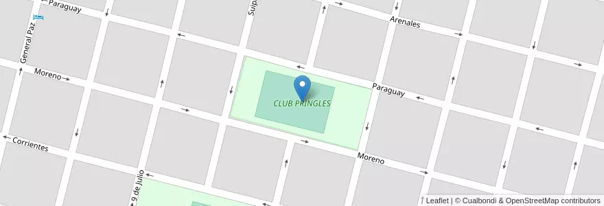 Mapa de ubicacion de CLUB PRINGLES en Argentinië, San Luis, General Pedernera, Villa Mercedes, Municipio De Villa Mercedes.