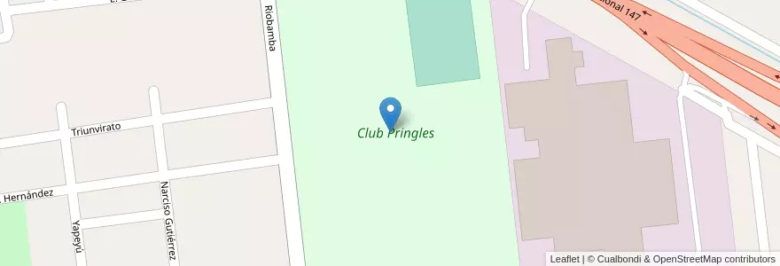 Mapa de ubicacion de Club Pringles en アルゼンチン, サンルイス州, Juan Martín De Pueyrredón, Municipio De San Luis, San Luis.