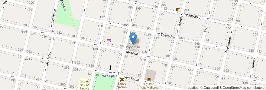 Mapa de ubicacion de Club Progreso en アルゼンチン, ブエノスアイレス州, Partido De Salto.