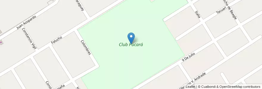 Mapa de ubicacion de Club Pucará en 아르헨티나, 부에노스아이레스주, Partido De Almirante Brown, Burzaco.