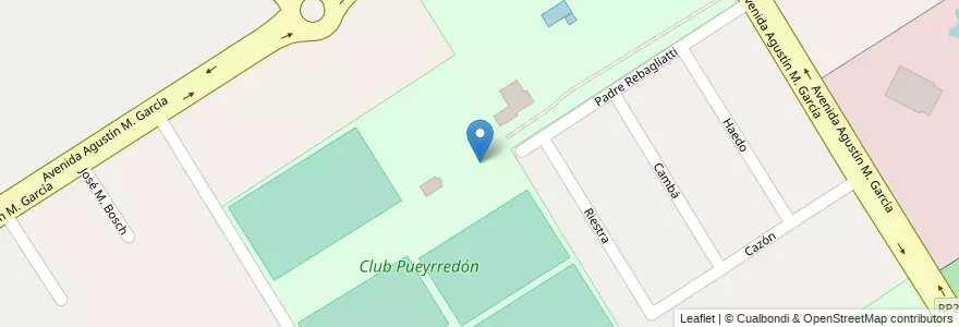 Mapa de ubicacion de Club Pueyrredón en 아르헨티나, 부에노스아이레스주, Partido De Tigre, Benavídez.