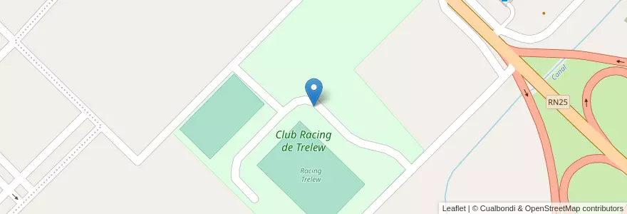 Mapa de ubicacion de Club Racing de Trelew en 阿根廷, Chubut, Trelew, Departamento Rawson.