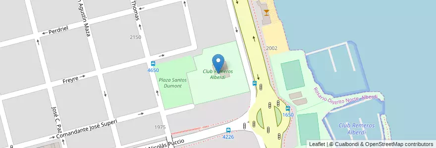 Mapa de ubicacion de Club Remeros Alberdi en Argentine, Santa Fe, Departamento Rosario, Municipio De Rosario, Rosario.