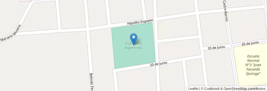 Mapa de ubicacion de Club Rieles Argentinos en アルゼンチン, ラ・リオハ州, Departamento Rosario Vera Peñaloza, Chepes.