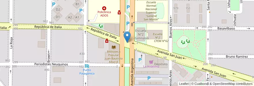 Mapa de ubicacion de Club Rotary Internacional en Аргентина, Чили, Неукен, Departamento Confluencia, Municipio De Neuquén, Neuquén.