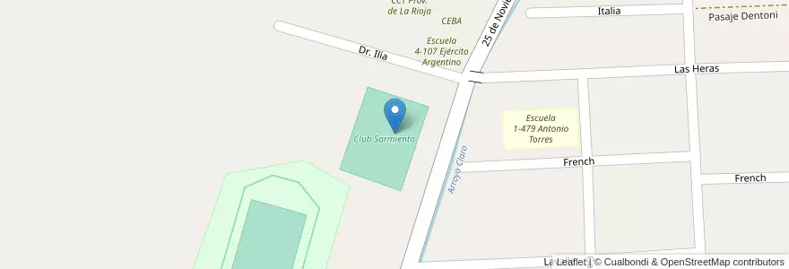 Mapa de ubicacion de Club Rugby en Argentina, Chile, Mendoza, Departamento Tunuyán, Distrito Ciudad De Tunuyán.