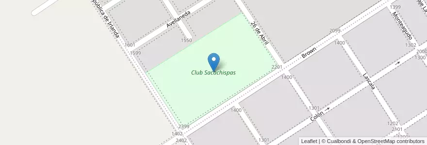 Mapa de ubicacion de Club Sacachispas en Аргентина, Санта-Фе, Departamento General López, Municipio De Venado Tuerto.