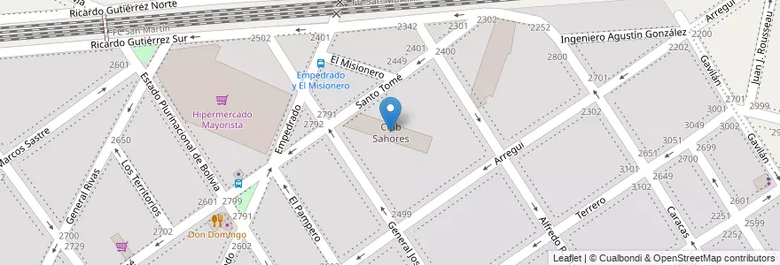 Mapa de ubicacion de Club Sahores, Villa del Parque en الأرجنتين, Ciudad Autónoma De Buenos Aires, Buenos Aires, Comuna 11.