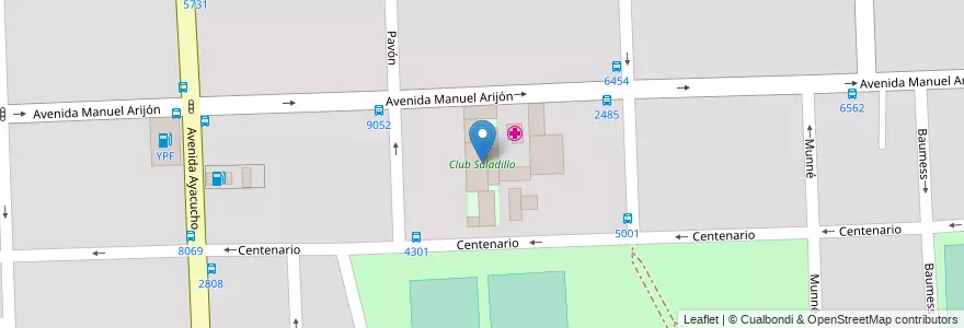 Mapa de ubicacion de Club Saladillo en 阿根廷, Santa Fe, Departamento Rosario, Municipio De Rosario, 罗萨里奥.