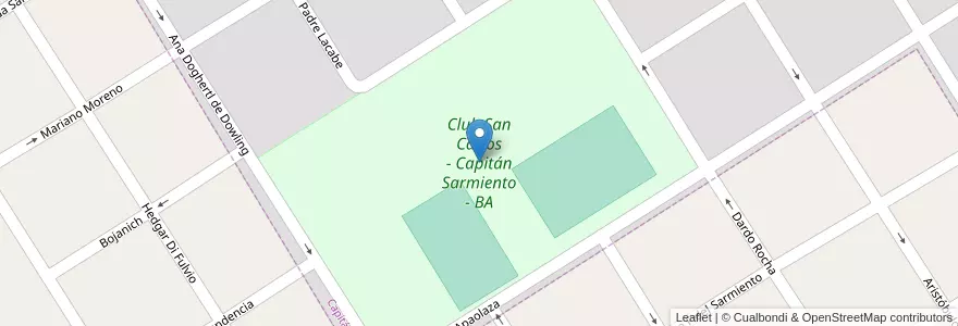 Mapa de ubicacion de Club San Carlos - Capitán Sarmiento - BA en Arjantin, Buenos Aires, Partido De Capitán Sarmiento, Capitán Sarmiento.