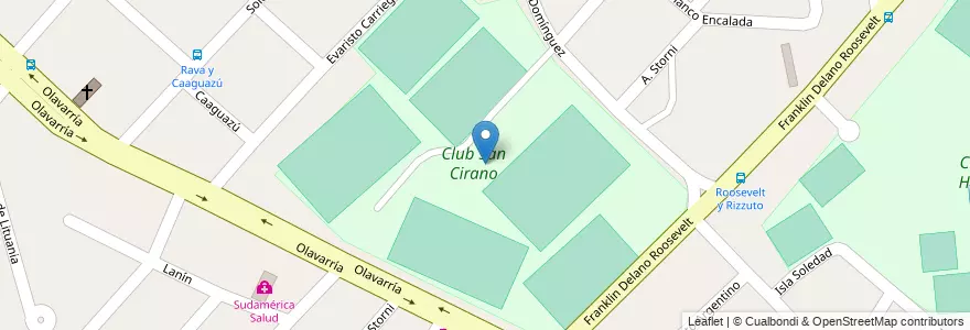 Mapa de ubicacion de Club San Cirano en アルゼンチン, ブエノスアイレス州, Partido De La Matanza, Villa Celina.
