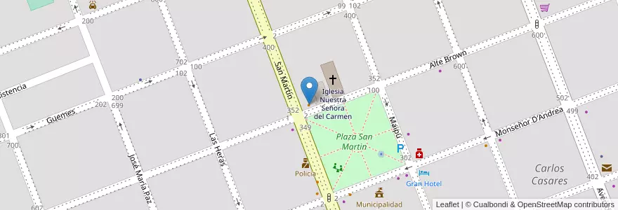Mapa de ubicacion de Club San Martin en Argentina, Buenos Aires, Partido De Carlos Casares, Carlos Casares.