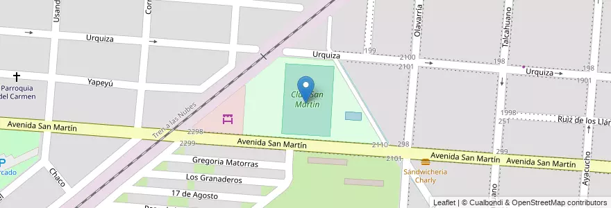 Mapa de ubicacion de Club San Martín en 阿根廷, Salta, Capital, Municipio De Salta, Salta.