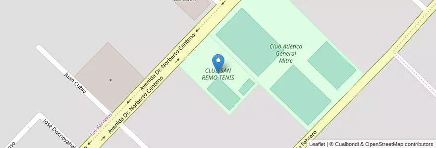 Mapa de ubicacion de CLUB SAN REMO TENIS en アルゼンチン, ブエノスアイレス州, Partido De General Pueyrredón, Mar Del Plata.
