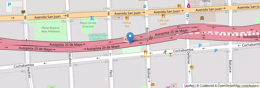 Mapa de ubicacion de Club San Telmo, San Telmo en アルゼンチン, Ciudad Autónoma De Buenos Aires, Comuna 1, ブエノスアイレス.