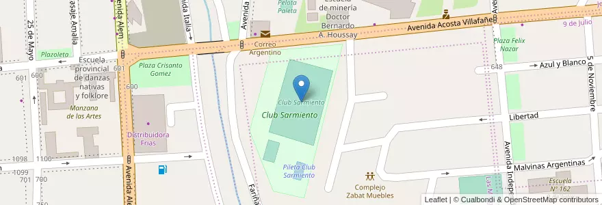 Mapa de ubicacion de Club Sarmiento en 아르헨티나, Catamarca, Departamento Capital, Municipio De San Fernando Del Valle De Catamarca, San Fernando Del Valle De Catamarca.