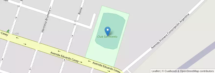 Mapa de ubicacion de Club Sarmiento en 아르헨티나, 부에노스아이레스주, Partido De Saavedra, Pigüé.