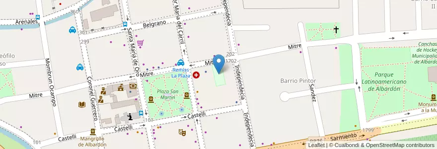 Mapa de ubicacion de Club Sarmiento en Argentina, San Juan, Cile, Albardón.