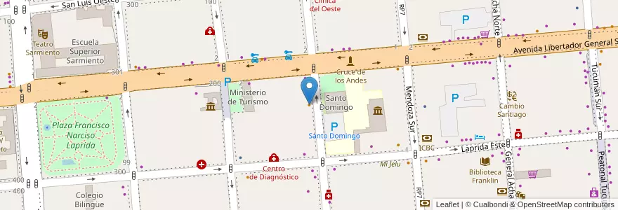 Mapa de ubicacion de Club Sirio Libanes en Arjantin, San Juan, Şili, Capital.