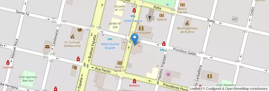 Mapa de ubicacion de Club Social en Аргентина, Санта-Фе, Departamento General López, Municipio De Rufino.