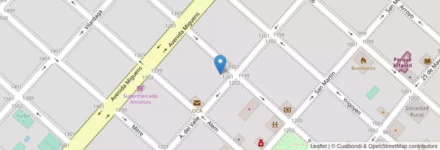 Mapa de ubicacion de Club Social en Argentinien, Provinz Buenos Aires, Partido De Ayacucho, Ayacucho.