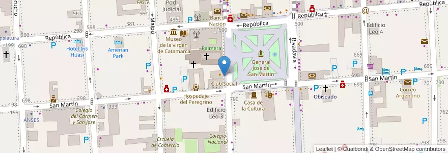 Mapa de ubicacion de Club Social en Arjantin, Catamarca, Departamento Capital, Municipio De San Fernando Del Valle De Catamarca, San Fernando Del Valle De Catamarca.
