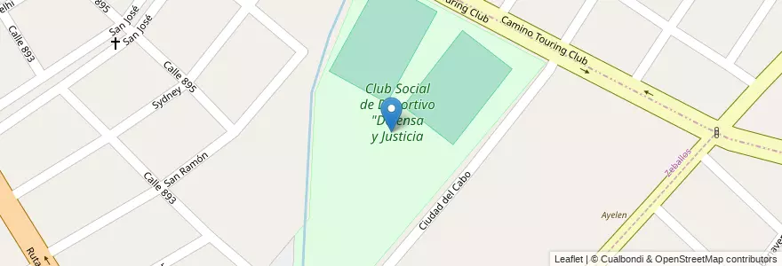 Mapa de ubicacion de Club Social de Deportivo "Defensa y Justicia en Аргентина, Буэнос-Айрес, Partido De Florencio Varela, Zeballos.
