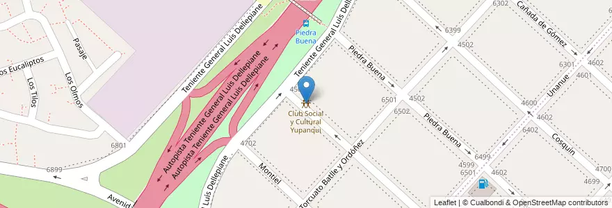 Mapa de ubicacion de Club Social y Cultural Yupanqui, Villa Lugano en 阿根廷, Ciudad Autónoma De Buenos Aires, 布宜诺斯艾利斯, Comuna 8.