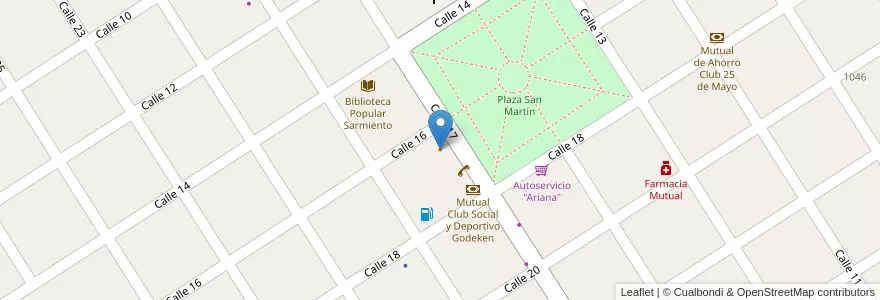 Mapa de ubicacion de Club Social y Dep.Godeken en آرژانتین, سانتافه, Municipio De Gödeken, Departamento Caseros.