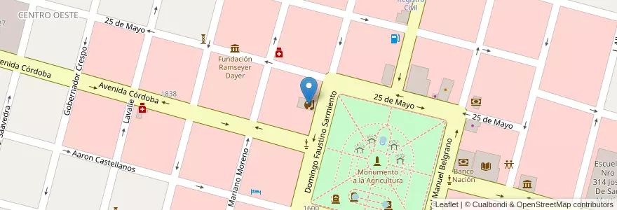 Mapa de ubicacion de Club Social y Deportivo en الأرجنتين, سانتا في, Departamento Las Colonias, Municipio De Esperanza, Esperanza.