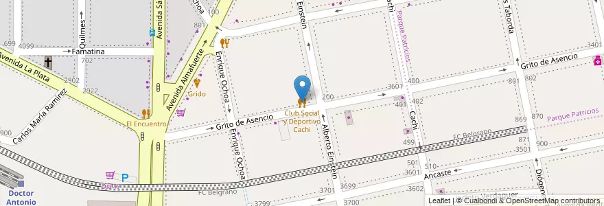 Mapa de ubicacion de Club Social y Deportivo Cachi, Nueva Pompeya en 阿根廷, Ciudad Autónoma De Buenos Aires, Comuna 4, 布宜诺斯艾利斯.