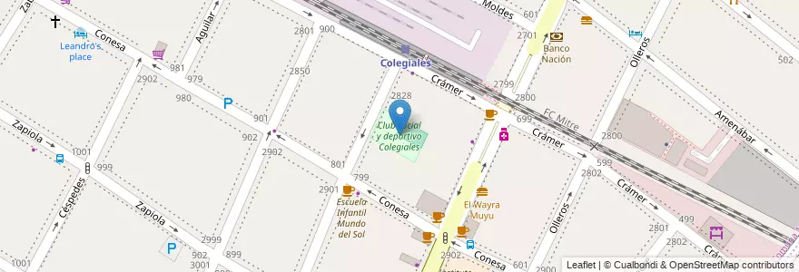Mapa de ubicacion de Club social y deportivo Colegiales, Colegiales en Argentina, Ciudad Autónoma De Buenos Aires, Buenos Aires, Comuna 13.