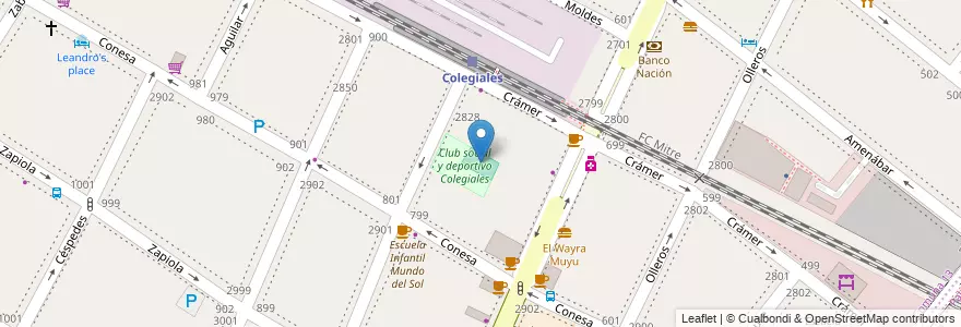 Mapa de ubicacion de Club social y deportivo Colegiales, Colegiales en الأرجنتين, Ciudad Autónoma De Buenos Aires, Buenos Aires, Comuna 13.