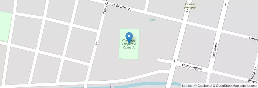 Mapa de ubicacion de Club Social Y Deportivo Comercio en Argentina, Córdoba, Departamento San Javier, Pedanía Dolores, Municipio De Villa Dolores, Villa Dolores.