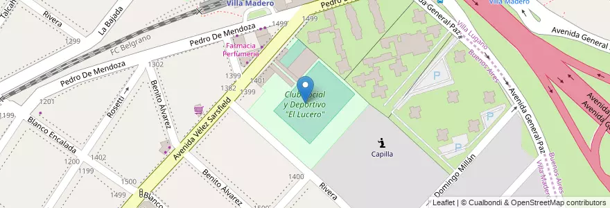 Mapa de ubicacion de Club Social y Deportivo "El Lucero" en Argentina, Buenos Aires, Partido De La Matanza, Villa Madero.