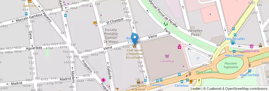 Mapa de ubicacion de Club Social y Deportivo El Luchador, Versalles en Аргентина, Буэнос-Айрес, Буэнос-Айрес, Comuna 10.