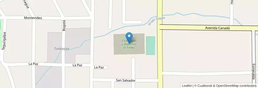 Mapa de ubicacion de Club Social y Deportivo El Timbó en Argentinië, Misiones, Departamento San Ignacio, Municipio De Jardín América.