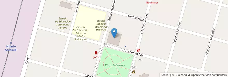 Mapa de ubicacion de Club Social y Deportivo Hilario Ascasubi en Argentina, Provincia Di Buenos Aires, Partido De Villarino.