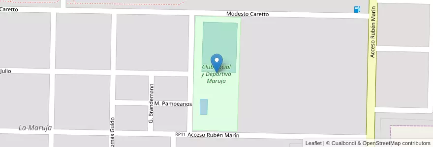 Mapa de ubicacion de Club Social y Deportivo Maruja en Argentinien, La Pampa, Departamento Rancul, Municipio De La Maruja.