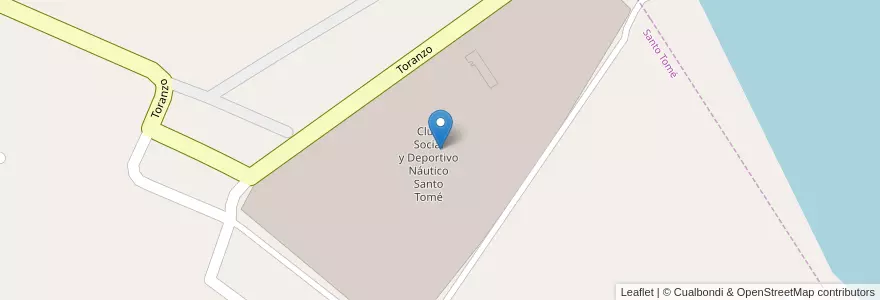 Mapa de ubicacion de Club Social y Deportivo Náutico Santo Tomé en アルゼンチン, コリエンテス州, Departamento Santo Tomé, Municipio De Santo Tomé, Santo Tomé.