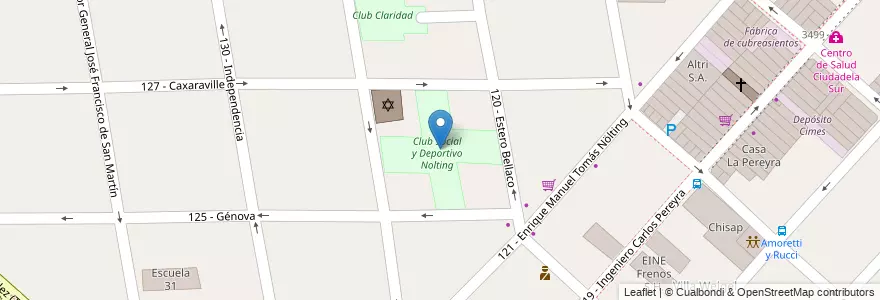 Mapa de ubicacion de Club Social y Deportivo Nolting en Argentinië, Buenos Aires, Partido De Tres De Febrero, Ciudadela.