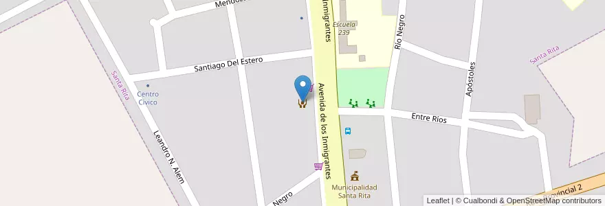 Mapa de ubicacion de Club Social y Deportivo River Plate en Argentinien, Misiones, Departamento Veinticinco De Mayo, Municipio De Alba Posse, Santa Rita.
