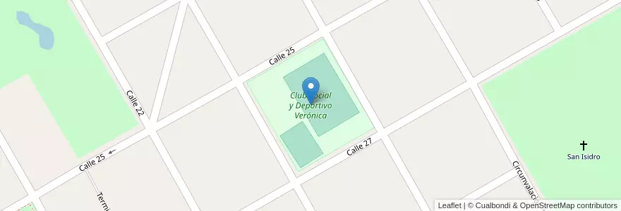 Mapa de ubicacion de Club Social y Deportivo Verónica en アルゼンチン, ブエノスアイレス州, Partido De Punta Indio.