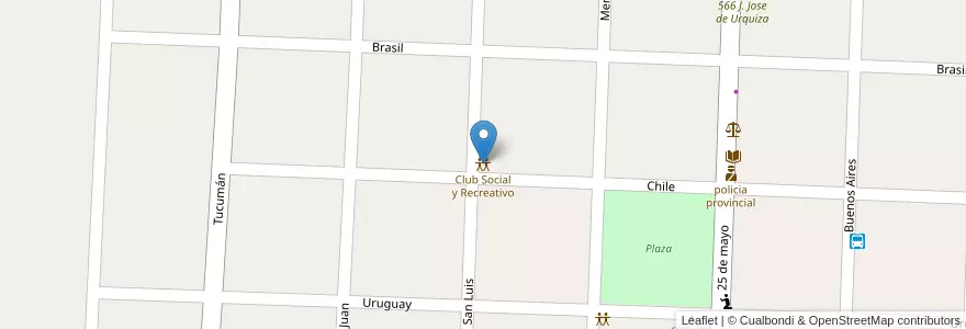 Mapa de ubicacion de Club Social y Recreativo en Arjantin, Santa Fe, Departamento General Obligado, Municipio De Villa Ana.