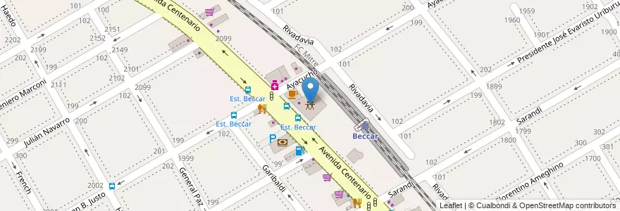 Mapa de ubicacion de Club Social y S F de Beccar en Arjantin, Buenos Aires, Partido De San Isidro, Beccar.