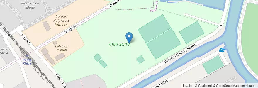 Mapa de ubicacion de Club SOIVA en Argentina, Provincia Di Buenos Aires, Partido De San Isidro, Beccar.