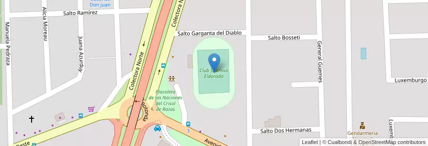 Mapa de ubicacion de Club Sportivo Eldorado en الأرجنتين, Misiones, Departamento Eldorado, Municipio De Eldorado, Eldorado.