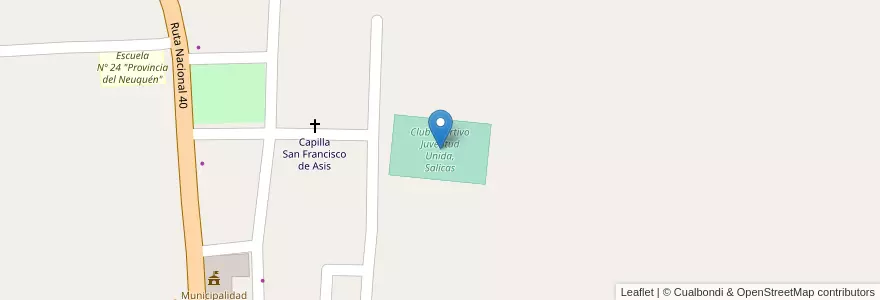 Mapa de ubicacion de Club Sportivo Juventud Unida, Salicas en 아르헨티나, La Rioja, Departamento San Blas De Los Sauces.
