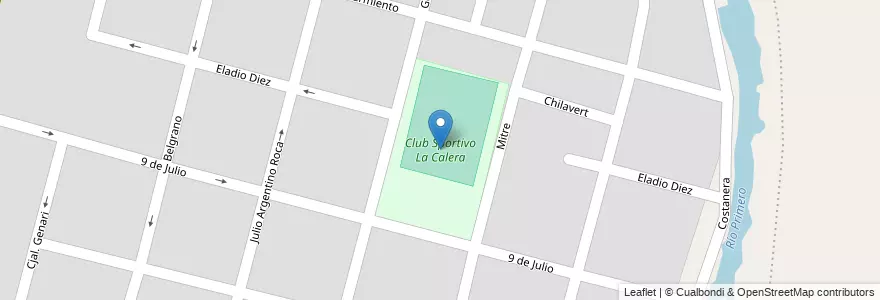 Mapa de ubicacion de Club Sportivo La Calera en الأرجنتين, Córdoba, Departamento Colón, Pedanía Calera Norte, La Calera.